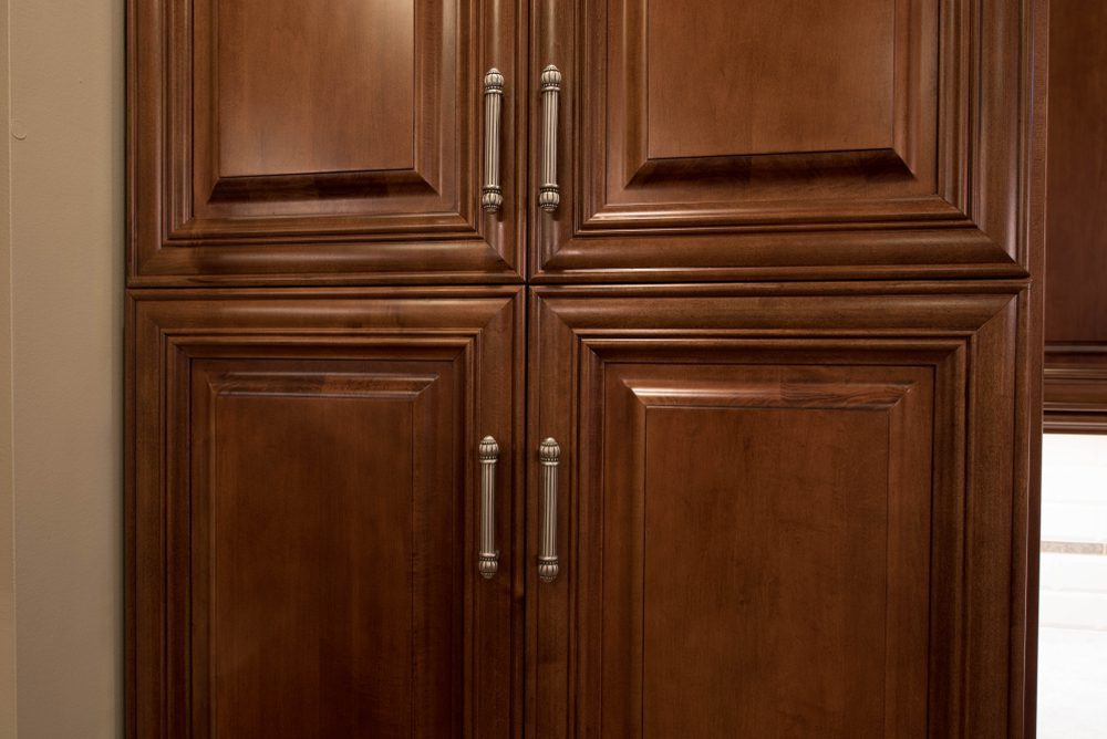 Beautifully stained interior wood cabinets by DreamArt Painting Edmonton