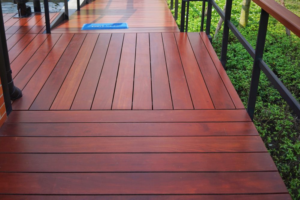 Beautiful stained deck showcasing professional exterior staining in Edmonton